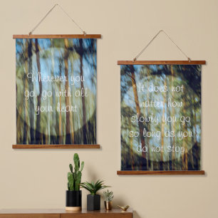 Sunny pine forest hanging tapestry