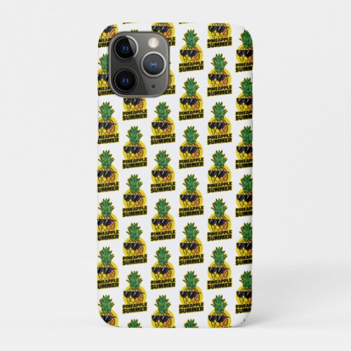 Sunny Pineapple Summer Vibes with Sunglasses iPhone 11 Pro Case