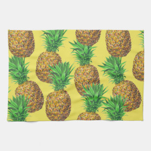 Sunny pineapples kitchen towel