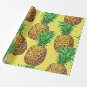 Sunny pineapples wrapping paper