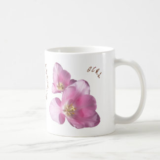 Sunny Pink Tulips Flower Girl Mug