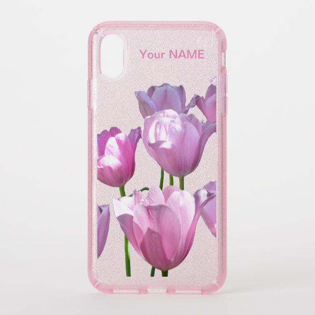 Sunny Pink Tulips Glitter Speck Lady Phone Case (Front)
