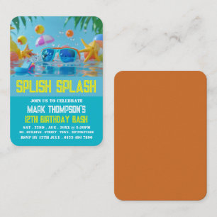 Sunny Pool, Pool Party Birthday Handout Tickets