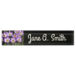 Sunny Purple Crocuses Desk Name Plate