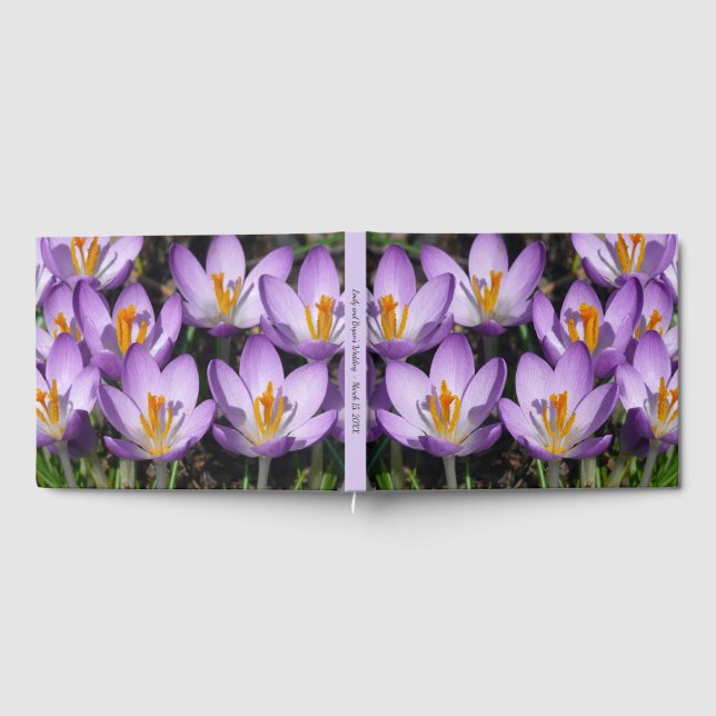 Sunny Purple Crocuses Guest Book (Full)