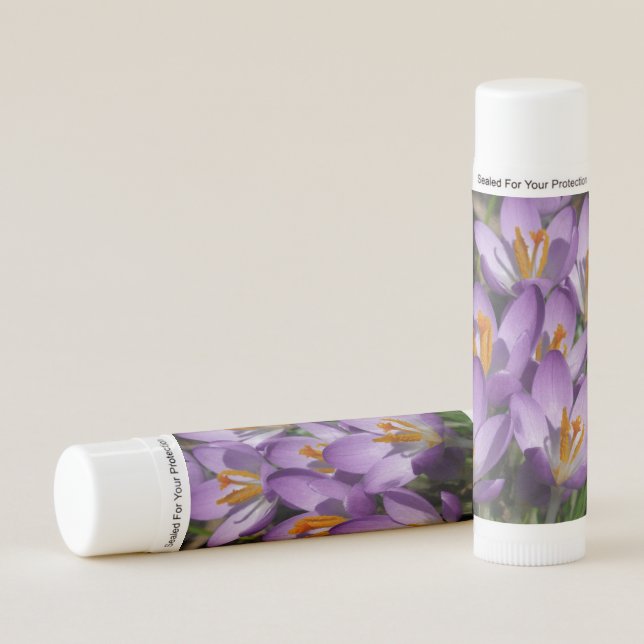 Sunny Purple Crocuses Lip Balm (Front)