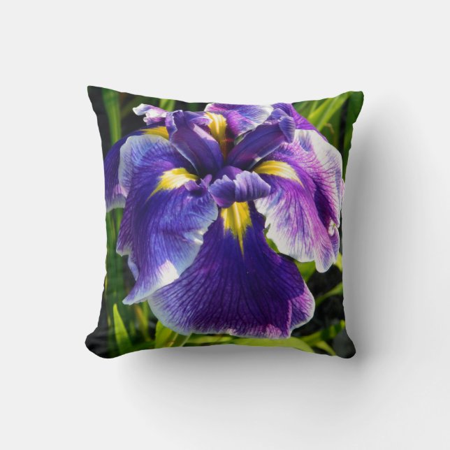 Sunny Purple Iris Pillow (Front)