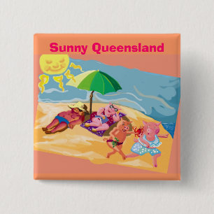 Sunny Queensland Pinback Button