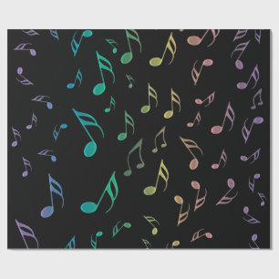 Sunny Rainbow Musical Notes Wrapping Paper