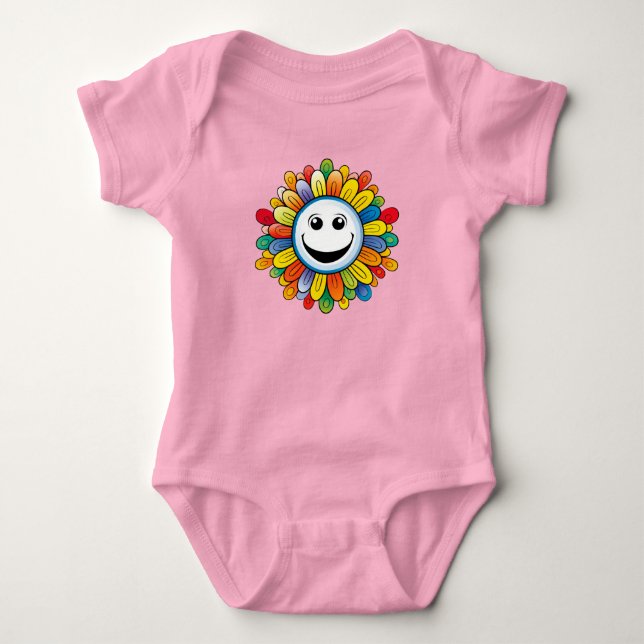 Sunny Ray Flower Baby Bodysuit (Front)