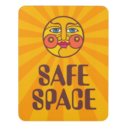 Sunny Safe Space Door Sign