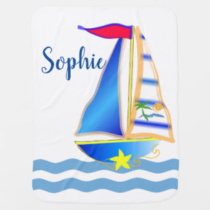 Sunny Sailing Day Custom Baby Blanket