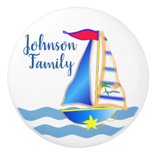 Sunny Sailing Day Custom Ceramic Knob