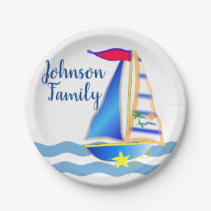 Sunny Sailing Day Custom Paper Plates