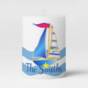 Sunny Sailing Day Custom Pillar Candle