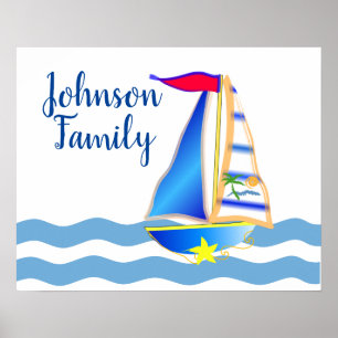 Sunny Sailing Day Custom Poster