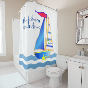 Sunny Sailing Day Custom Shower Curtain