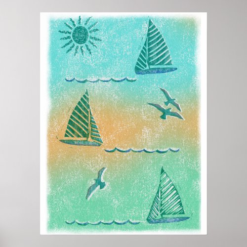 Sunny sailing days  poster