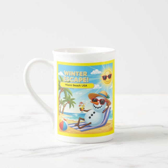 Sunny Sands Resort Bone China Mug (Left)
