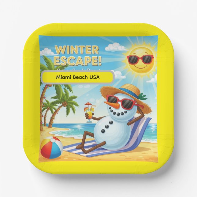 Sunny Sands Resort Paper Plates (Front)