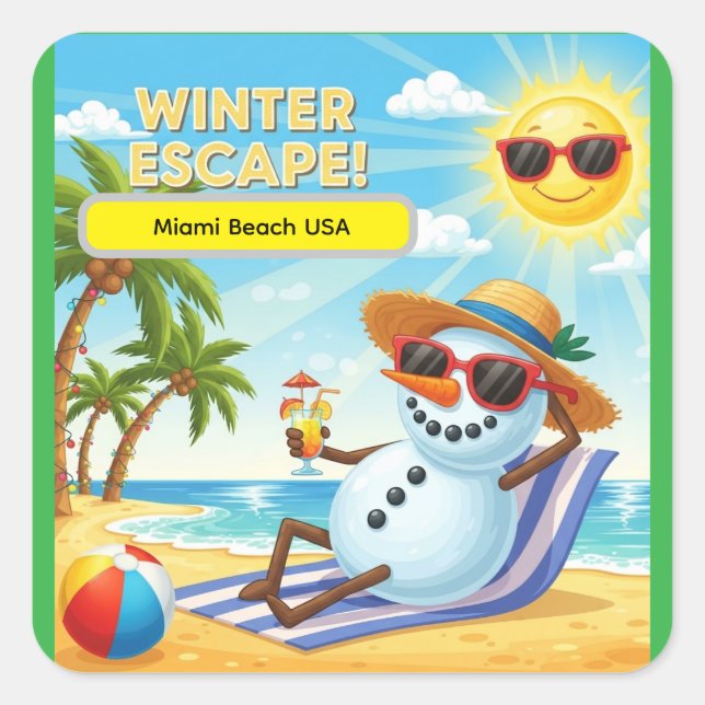 Sunny Sands Resort Square Sticker (Front)