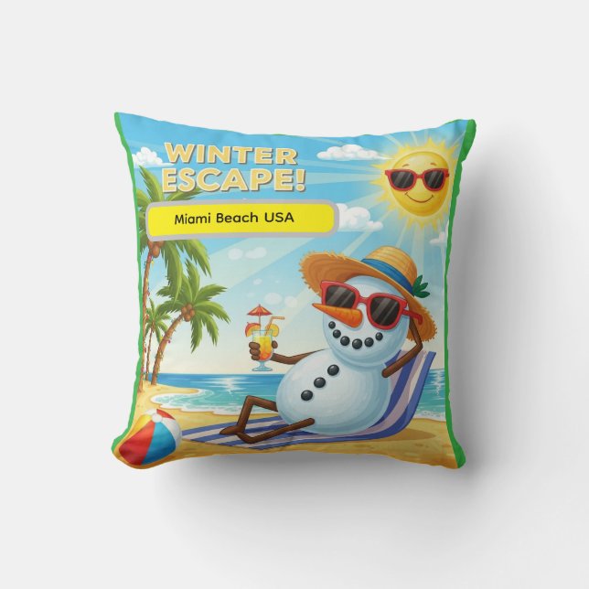 Sunny Sands Resort Throw Pillow (Front)
