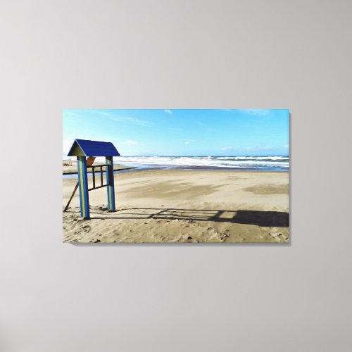 Sunny sandy beach Digital art painting Canvas Print