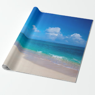 Sunny Sandy Tropical Island Beach Wrapping Paper