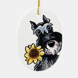 Sunny Schnauzer Classic Personalized Ceramic Ornament