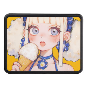 Sunny Scoop Anime Girl with Vanilla Cone Hitch Cover