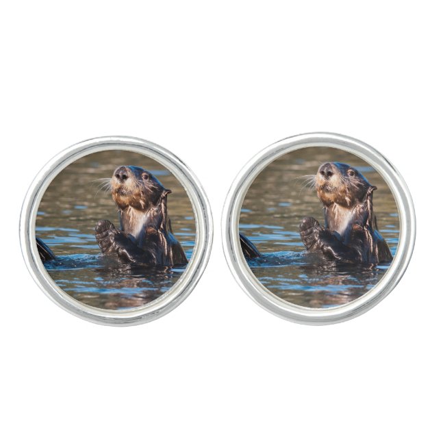 Sunny Sea Otter Cufflinks (Front)