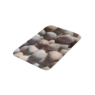 Sunny Seashells, Bath Mat, Summer Beach, Nature Bathroom Mat