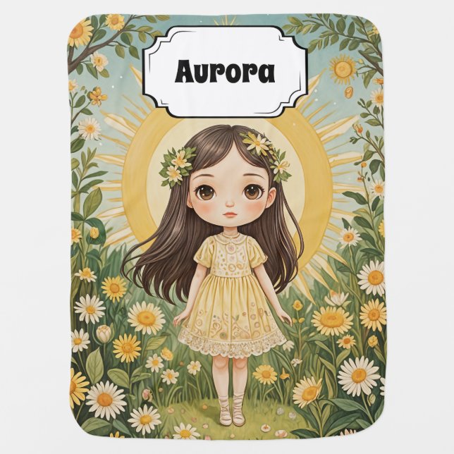 Sunny Serenade Personalized Baby Blanket (Front)