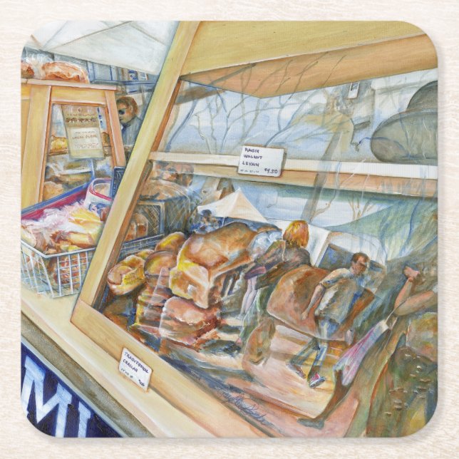 Sunny Side of Insanity Square Paper Coaster (Front)