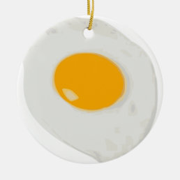 Sunny Side Up Fried Egg Ceramic Ornament