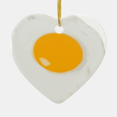 Sunny Side Up Fried Egg Ceramic Ornament