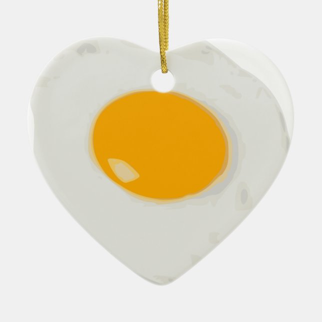 Sunny Side Up Fried Egg Ceramic Ornament (Front)