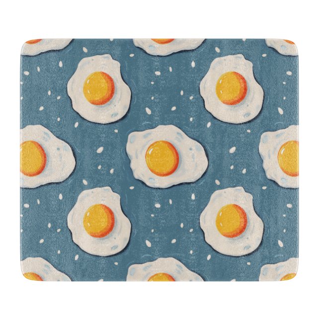 Sunny Side Up Fried Egg Pattern Cutting Board  (Front)