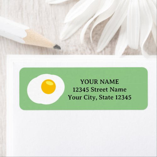 Sunny side up fried egg return address labels