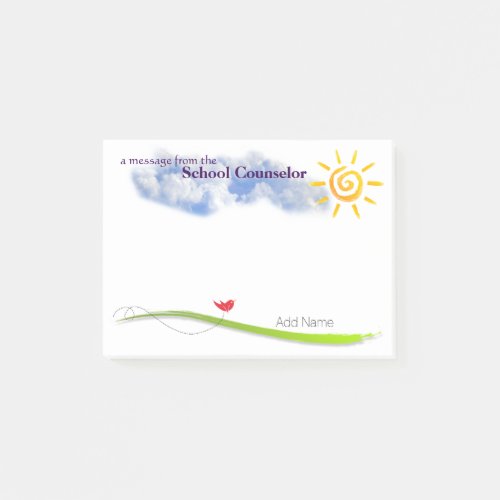 Sunny Skies Custom School Counselor Post_it Notes