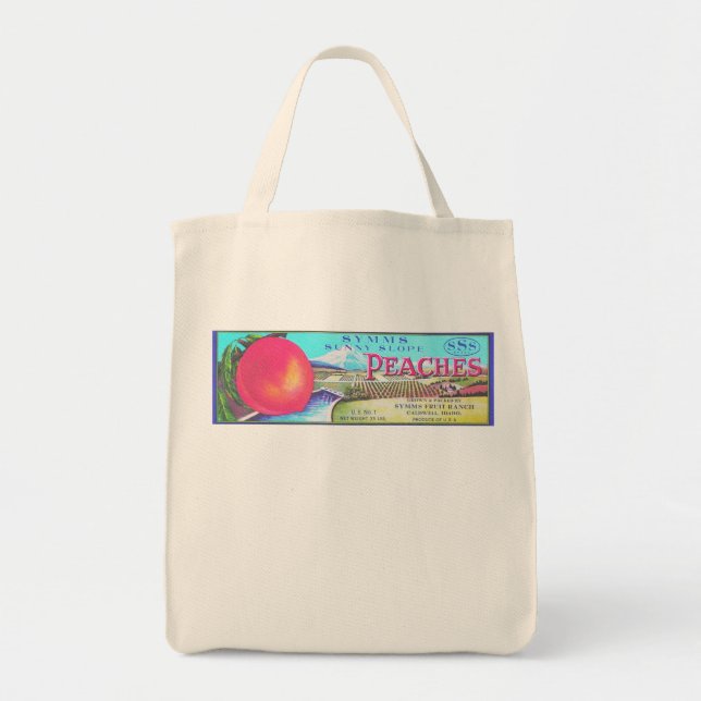 SUNNY SLOPE PEACHES TOTE BAG (Front)