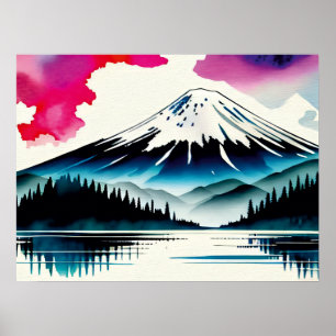 Sunny Slopes: Painted Panorama Poster
