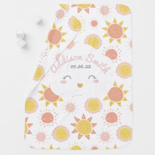 Sunny Smiles Baby Girl Nursery Personalized Baby Blanket