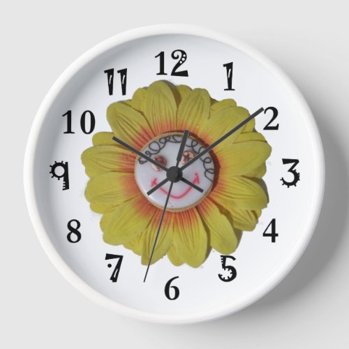 Sunny Smiles Happy Vibes Fun and Cheerful Smiling Clock