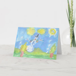 Sunny Snowman - Customizable Holiday Card