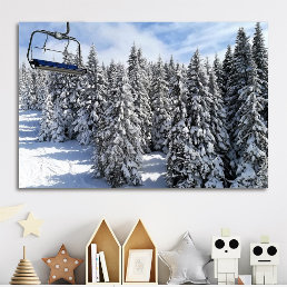 Sunny Snowy Mountain Custom Photo Poster