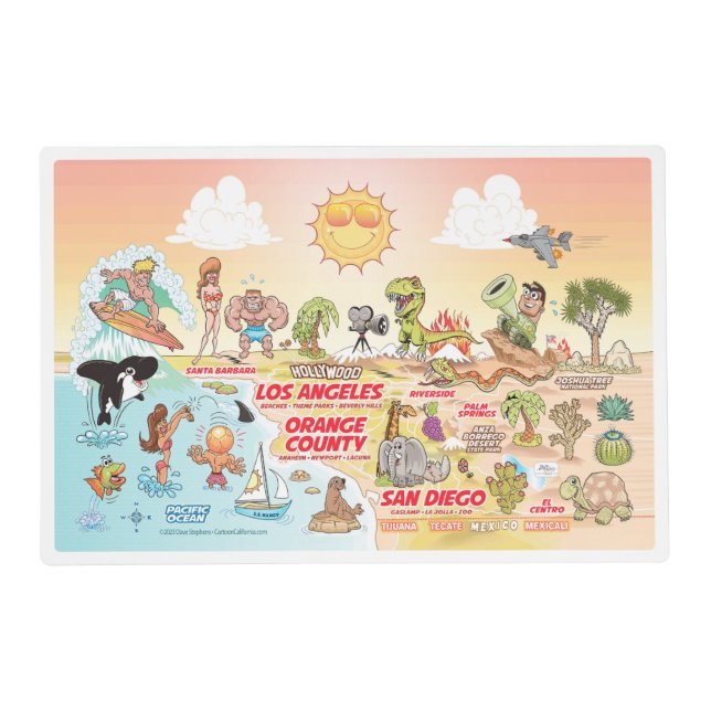 Sunny SoCal Laminated Placemat (Front)