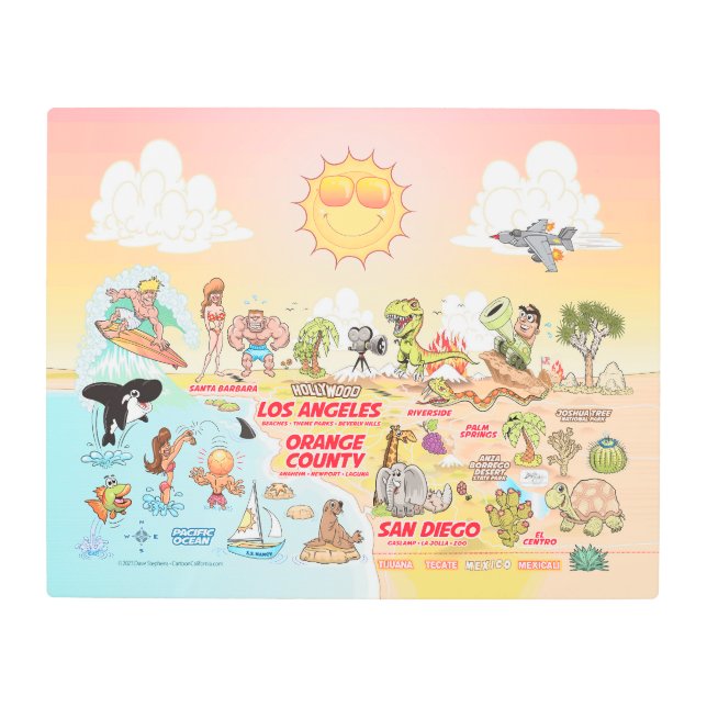 Sunny SoCal Metal Print (Front)