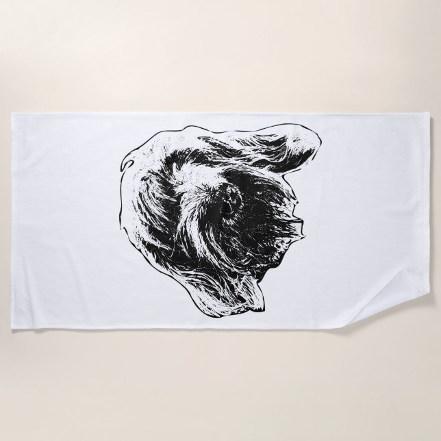 Sunny Spinone Day Beach Towel (Front)
