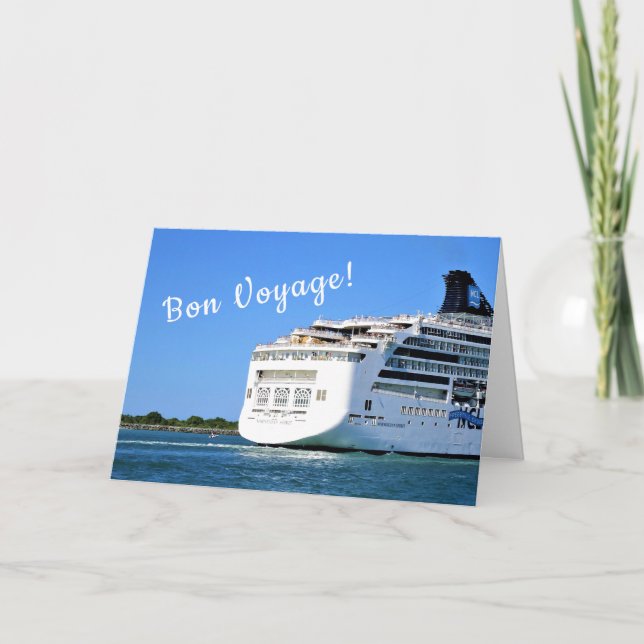 Sunny Spirit Stern Bon Voyage Holiday Card (Front)